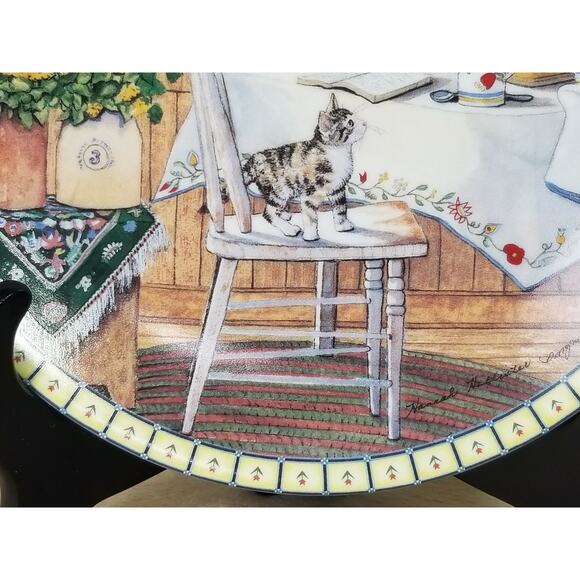 Cats Kittens Plate Table Trouble Hannah Hollister 8 1/4" Wall Decor 1991 - Picture 6 of 10